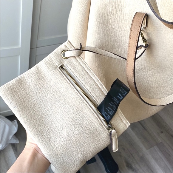 NWOT Free People 3 in 1 Cream Slouchy Tote - Picture 8 of 12